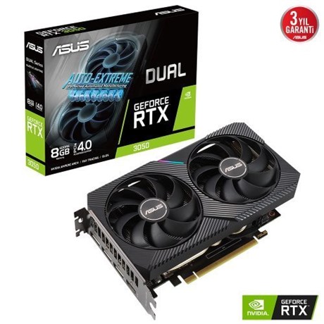 Mb Teknoloji | Bilgisayar Elektronik Gaming Ekipmanlar | Asus GeForce RTX3050 Dual 8GB GDDR6 128 Bit Ekran Kartı 1852MHz OC (1xHDMI+3xDP) PCI-Express 4.0 RGB | Asus GeForce RTX3050 Dual 8GB GDDR6 128 Bit Ekran Kartı 1852MHz OC (1xHDMI+3xDP) PCI-Express 4.0 RGB | Asus GeForce RTX3050 Dual 8GB GDDR6 128 Bit Ekran Kartı 1852MHz OC (1xHDMI+3xDP) PCI-Express 4.0 RGB | 2332712005645 | Mb Teknoloji | Bilgisayar El