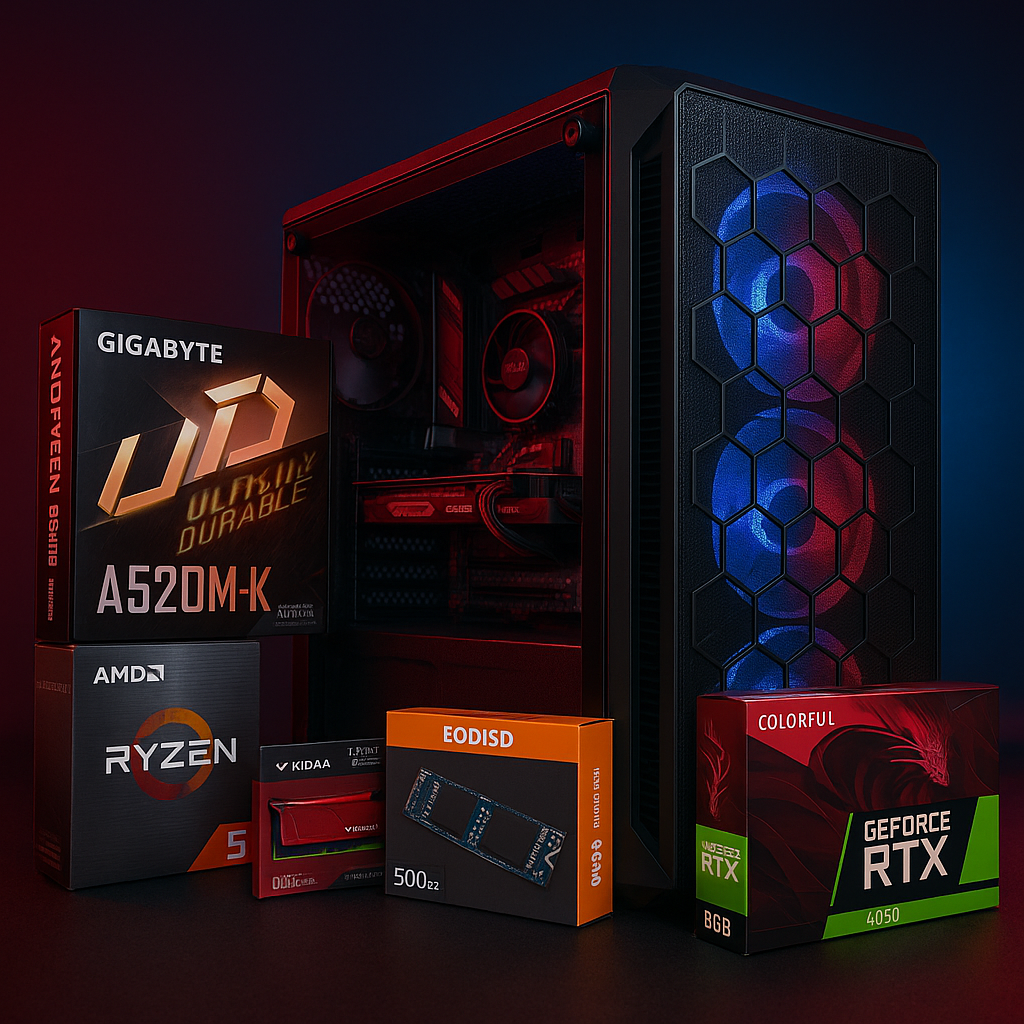 BSD HAZIR PC-A520M-K/RYZEN 5 5600/16GB DDR4 CL16 3200MHZ/500GB M2SSD/8GB RTX4060/500W MASAÜSTÜ PC