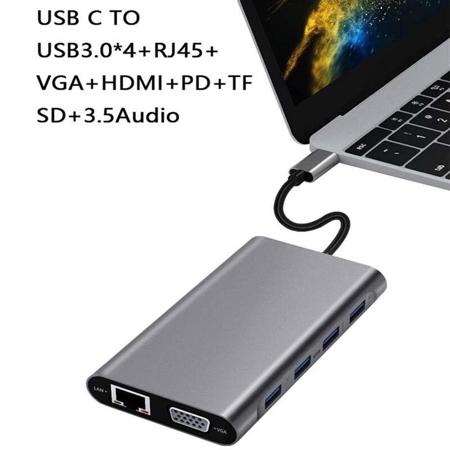 CODEGEN CDG-CNV49 USB 3.0 /HDMI /VGA /TYPE-C /RJ45 HUB - Görsel 2