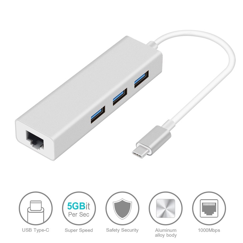 CODEGEN CDG-CNV85 3ADET*USB 3.0+RJ45 USB 3.1 TYPE-C HUB - Görsel 2