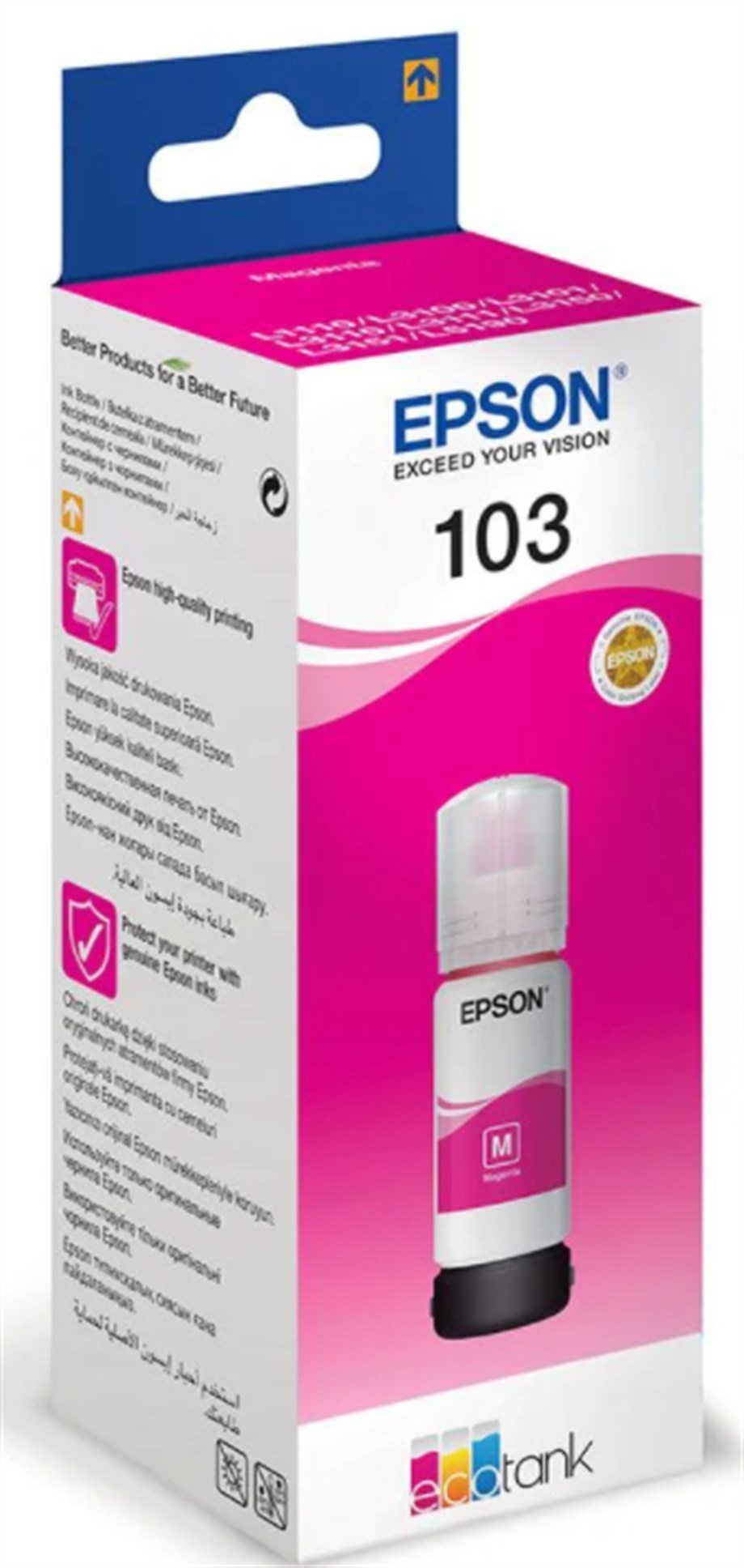 EPSON 103M T00S34A ECO TANK MAGENTA BOTTLE C13T00S24A (65 ML)-KIRMIZI