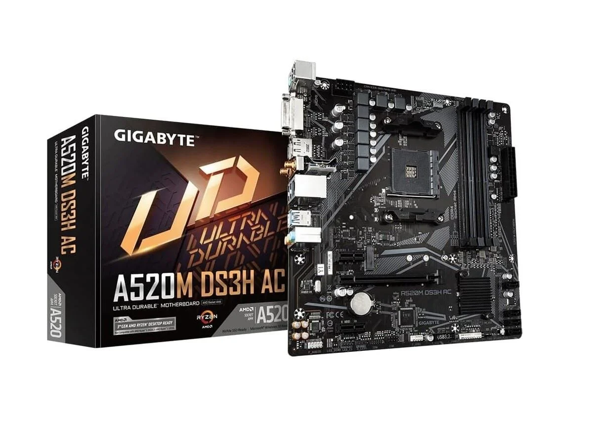 Gigabyte A520M DS3H AC Wi-Fi AMD AM4 DDR4 Micro ATX Anakart