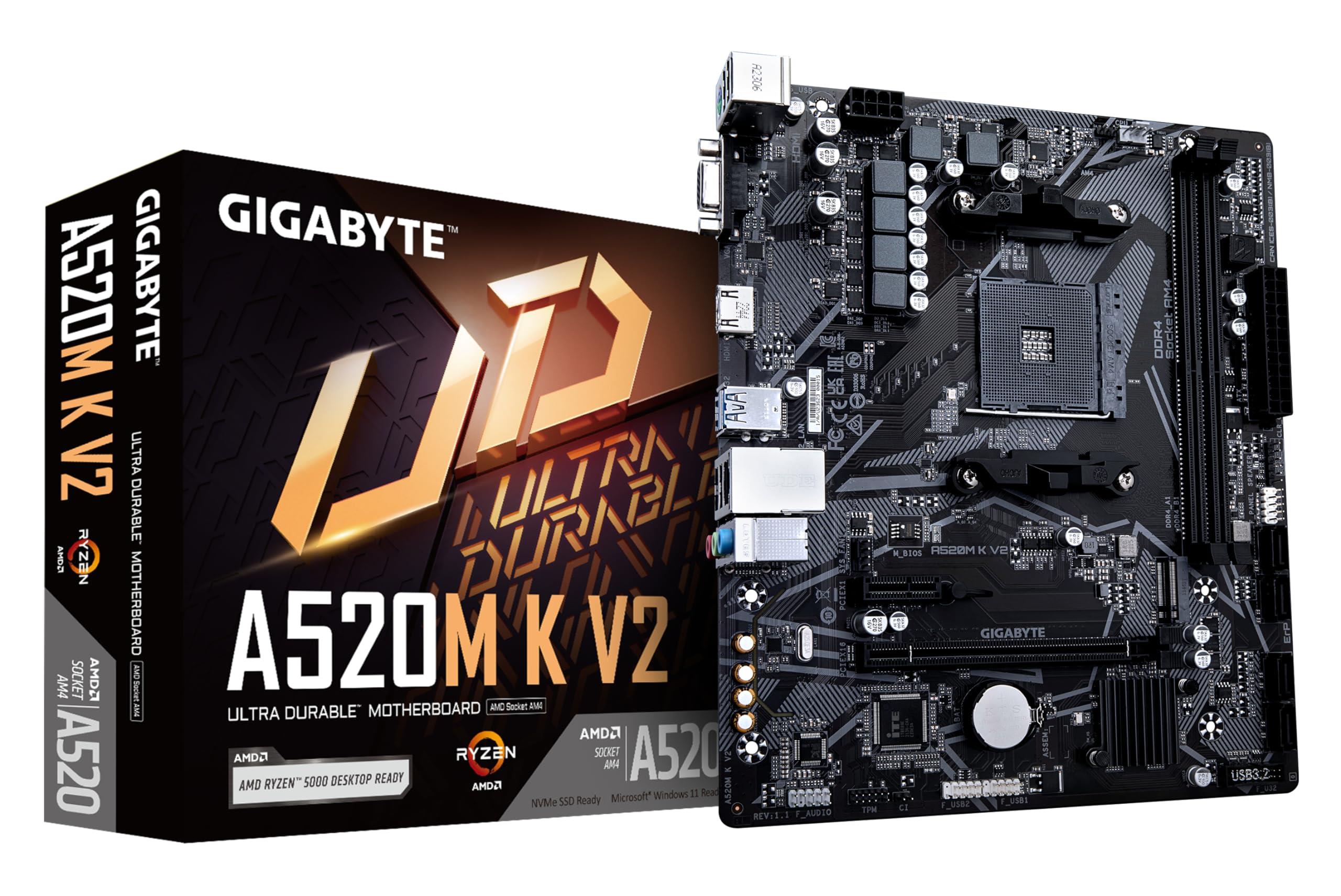 GIGABYTE A520M K v2 DDR4 HDMI PCIe 16X v3.0 AM4 mATX