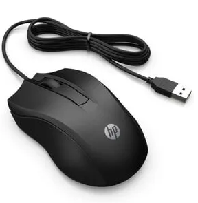 HP 100 6VY96AA SİYAH OPTİK KABLOLU MOUSE 1.600 DPI HASSAS OPTİK SENSÖRÜ