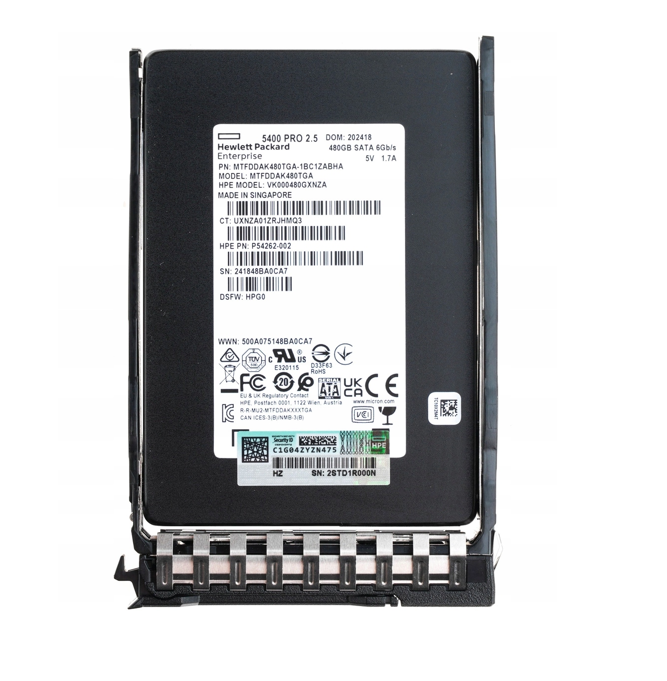 HPE VK000480GXNZA P54262-002 2.5" 480GB 6Gb/s Sunucu Diski Kutusuz