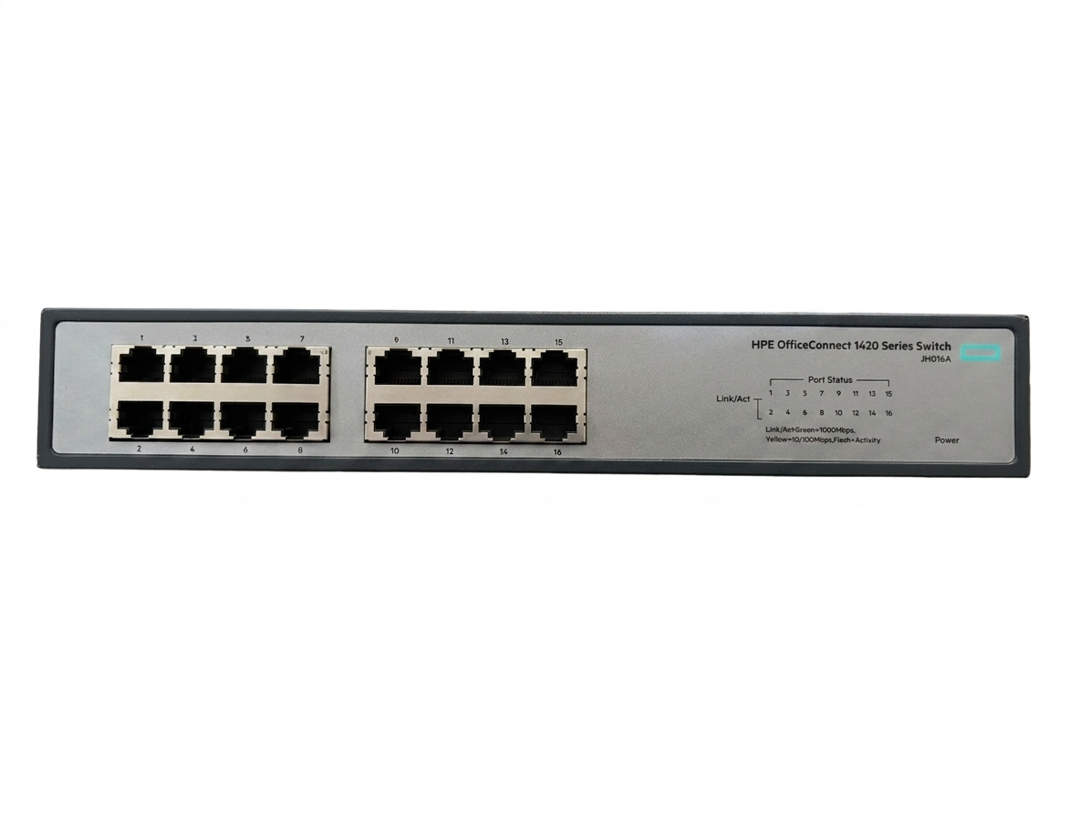 HPE OfficeConnect 1420 Series JH016A 16 Port 10/100/1000 Mbps Gigabit Switch 2. El | Outlet | Kutusuz | Sadece Cihaz