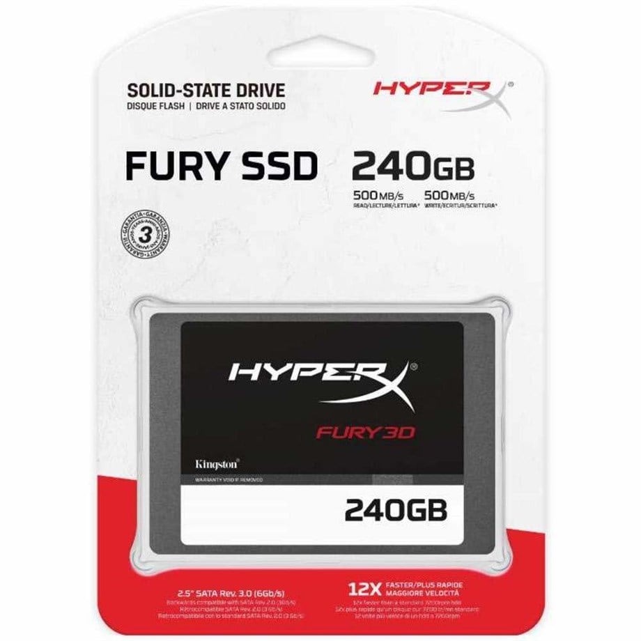 KINGSTON HYPERX SSD 240GB 2.5'' FURY 3D KC-S44240-6F-500MB/s 500MB/s Sata III