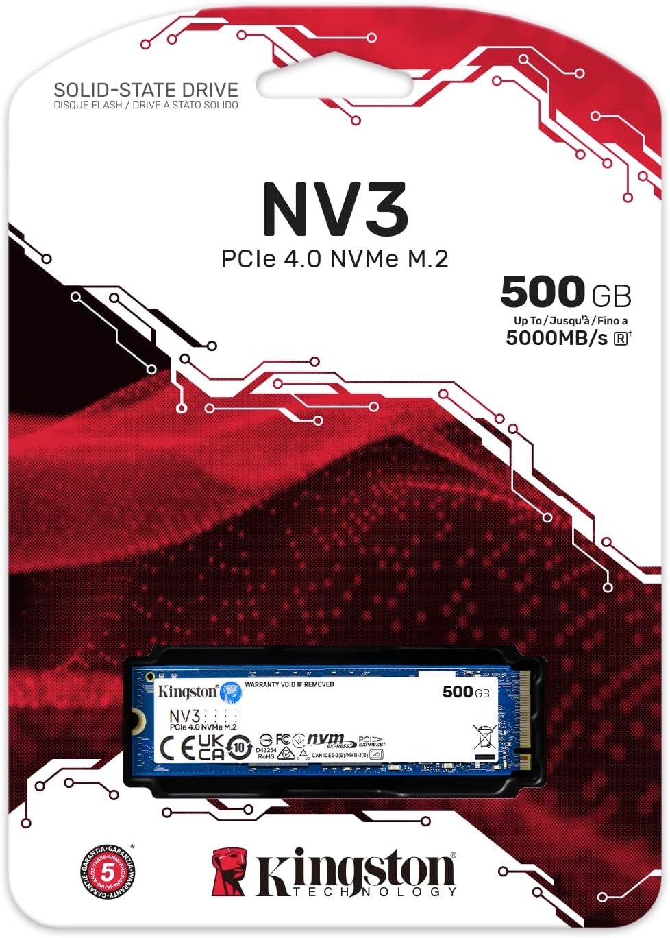 Kingston NV3 500 GB SNV3S/500G PCI-Express 4.0 M.2 SSD