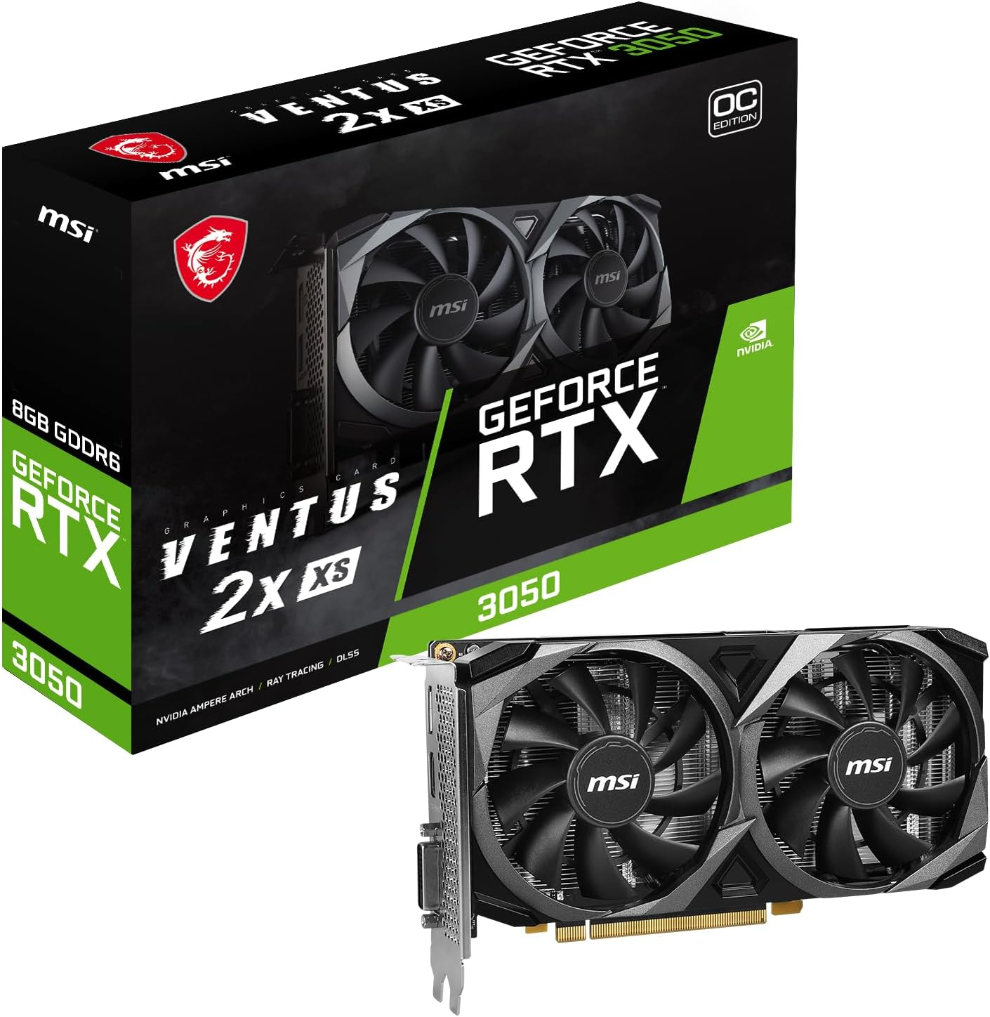 MSI RTX 3050 Ventus 2X XS 8G OC GDDR6 128 Bit 8 GB Ekran Kartı
