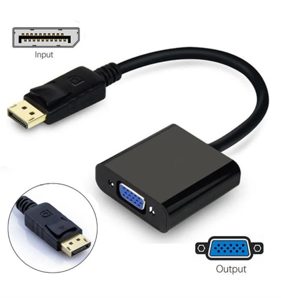 QPORT VGA TO DİSPLAYPORT DÖNÜŞTÜRÜCÜ 0,15 CM SİYAH - Görsel 2