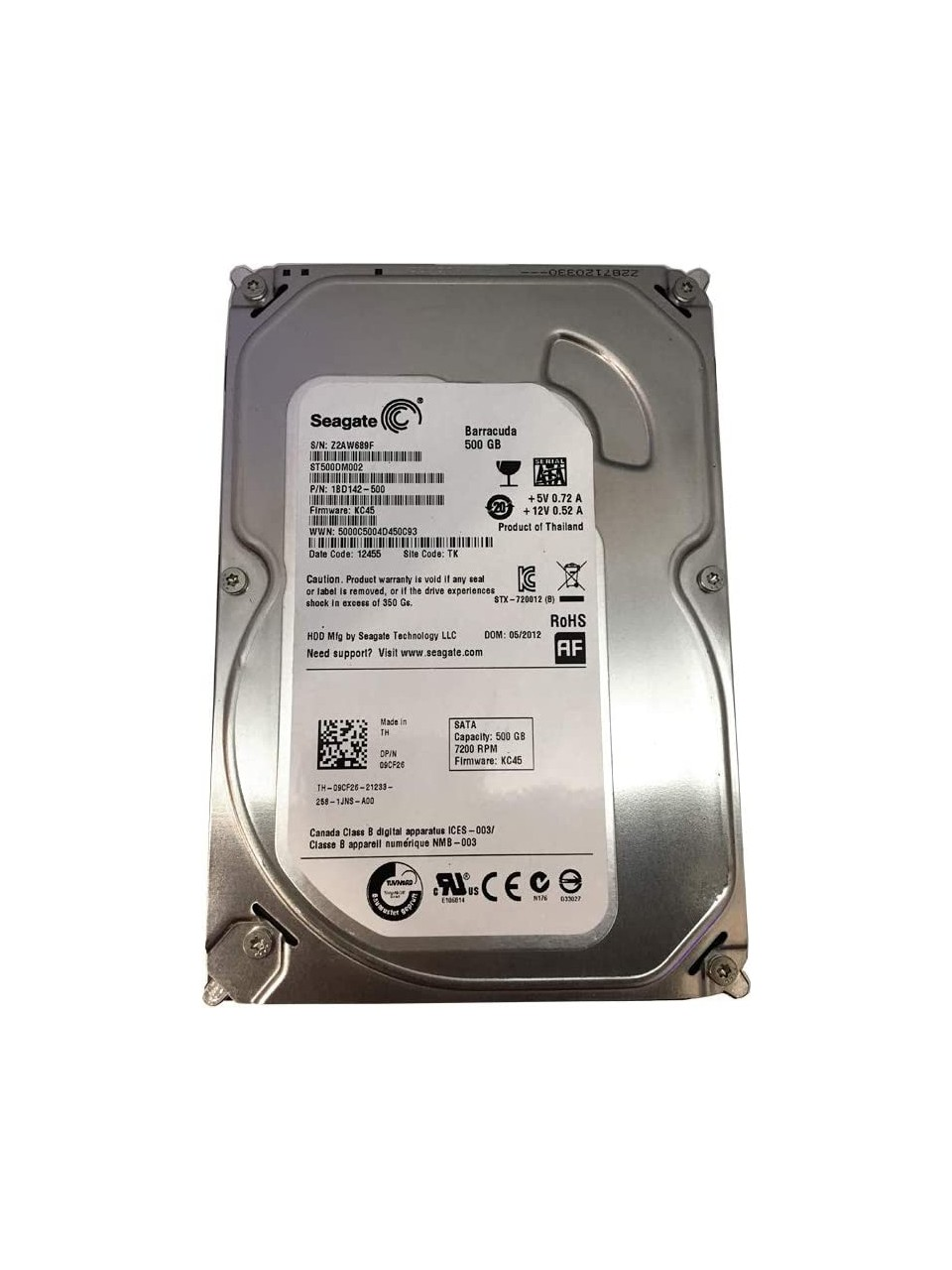 Seagate BarraCuda ST500DM002 SATA 3.0 7200 RPM 3.5" 500 GB Harddisk Kutusuz | Outlet | 2. El